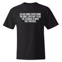 He has done everything the Bible says not to do. The AI image is what they noticed *BLACK TALL TEE* Unisex Tee