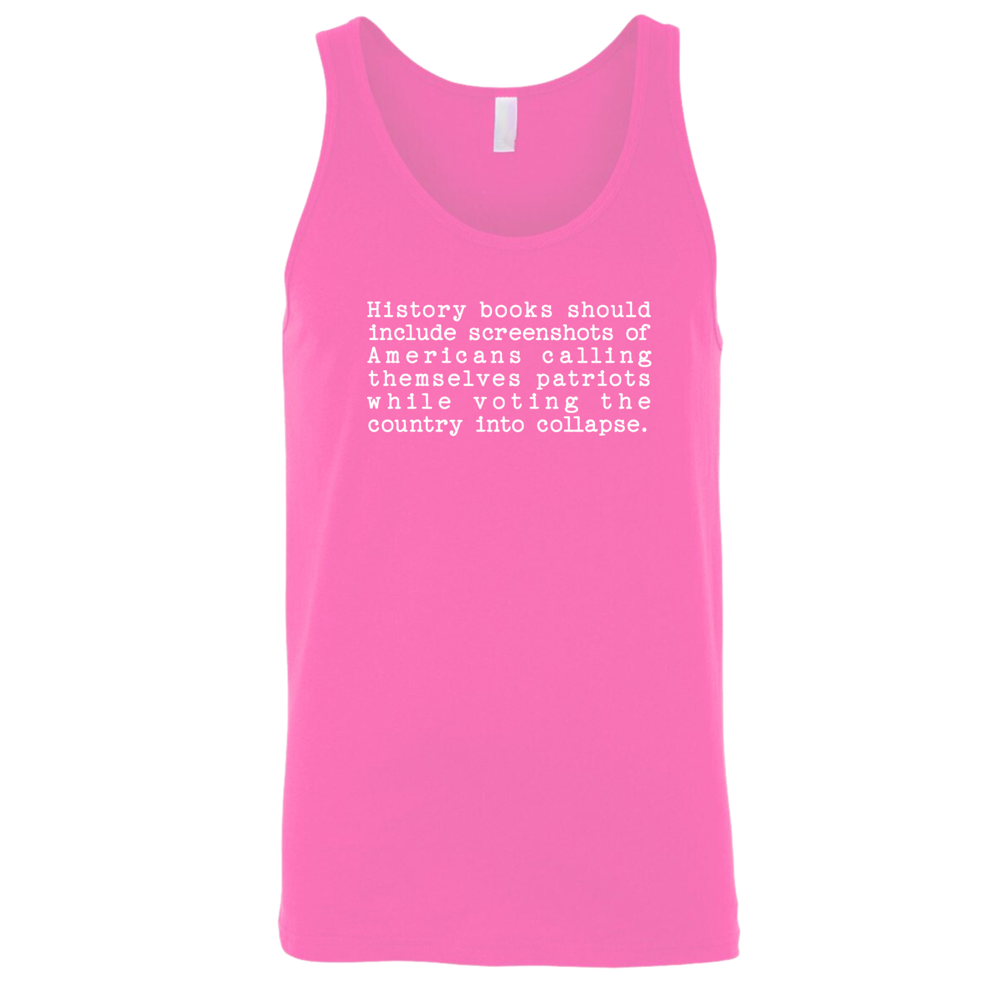 History books should include screenshots of Americans calling themselves patriots while voting the country into collapse Unisex Tank Top-T-Shirt-The Original God Ain't Petty But I Am