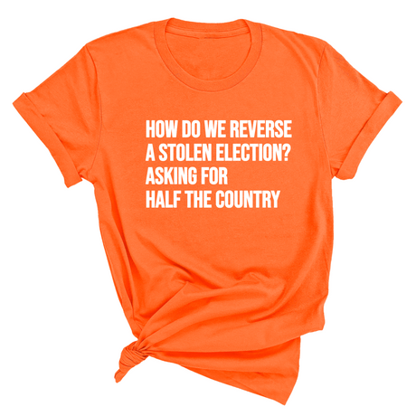 How Do We Reverse a Stolen Election? Asking for Half the Country Unisex Tee-T-Shirt-The Original God Ain't Petty But I Am