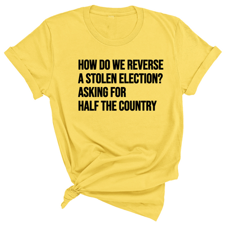 How Do We Reverse a Stolen Election? Asking for Half the Country Unisex Tee-T-Shirt-The Original God Ain't Petty But I Am