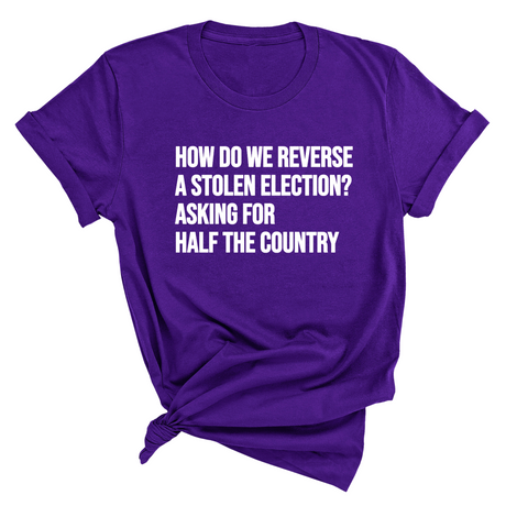 How Do We Reverse a Stolen Election? Asking for Half the Country Unisex Tee-T-Shirt-The Original God Ain't Petty But I Am