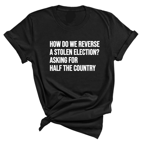 How Do We Reverse a Stolen Election? Asking for Half the Country Unisex Tee-T-Shirt-The Original God Ain't Petty But I Am
