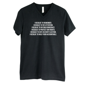 I Resolve *BLACK V-NECK* Unisex Tee-T-Shirt-The Original God Ain't Petty But I Am