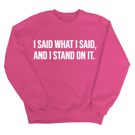 I Said What I Said and I Stand on It Unisex Sweatshirt-Sweatshirt-The Original God Ain't Petty But I Am