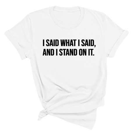 I Said What I Said and I Stand on It Unisex Tee-T-Shirt-The Original God Ain't Petty But I Am