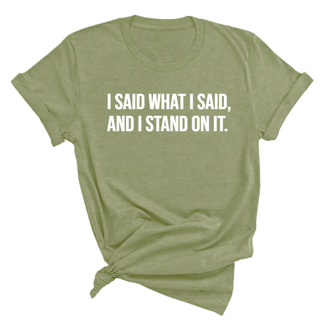 I Said What I Said and I Stand on It Unisex Tee-T-Shirt-The Original God Ain't Petty But I Am