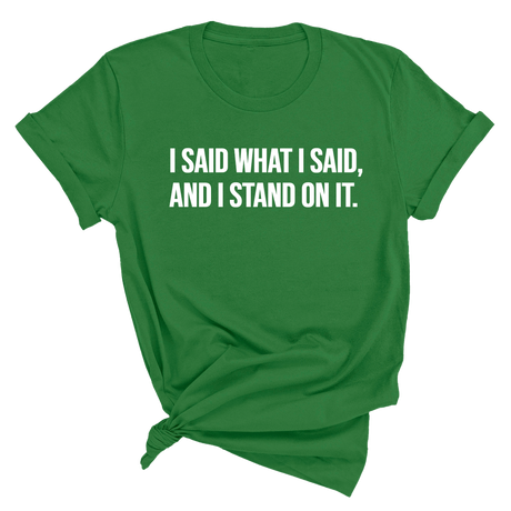I Said What I Said and I Stand on It Unisex Tee-T-Shirt-The Original God Ain't Petty But I Am