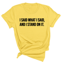 I Said What I Said and I Stand on It Unisex Tee-T-Shirt-The Original God Ain't Petty But I Am
