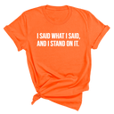 I Said What I Said and I Stand on It Unisex Tee-T-Shirt-The Original God Ain't Petty But I Am