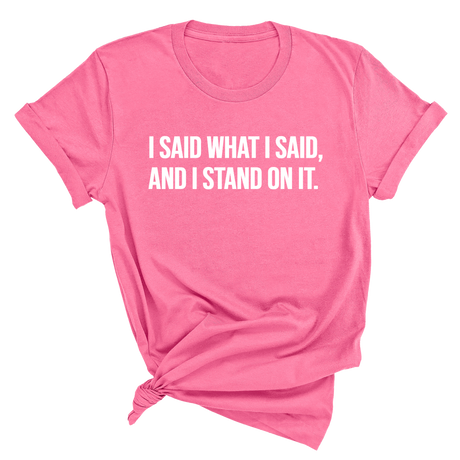 I Said What I Said and I Stand on It Unisex Tee-T-Shirt-The Original God Ain't Petty But I Am