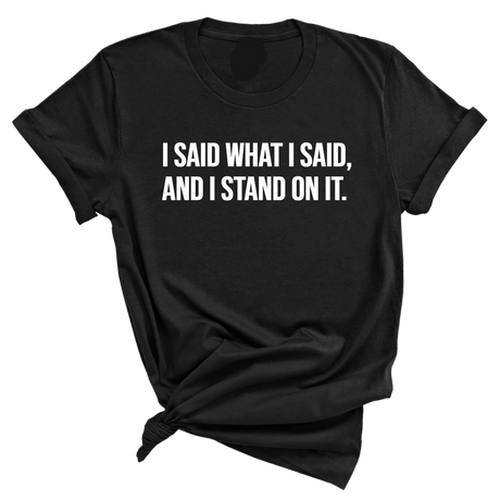 I Said What I Said and I Stand on It Unisex Tee-T-Shirt-The Original God Ain't Petty But I Am