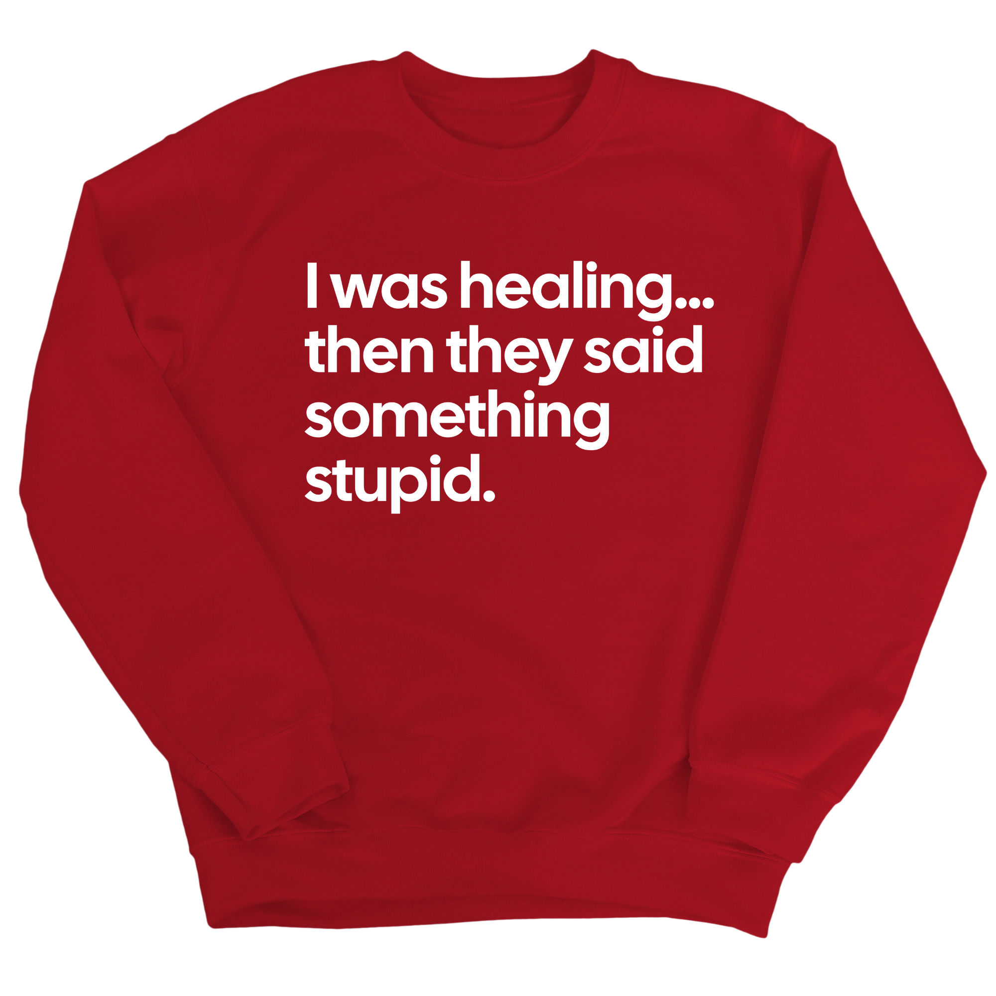 I Was Healing. Then They Said Something Stupid Unisex Sweatshirt-Sweatshirt-The Original God Ain't Petty But I Am