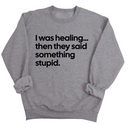 I Was Healing. Then They Said Something Stupid Unisex Sweatshirt-Sweatshirt-The Original God Ain't Petty But I Am