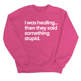 I Was Healing. Then They Said Something Stupid Unisex Sweatshirt-Sweatshirt-The Original God Ain't Petty But I Am