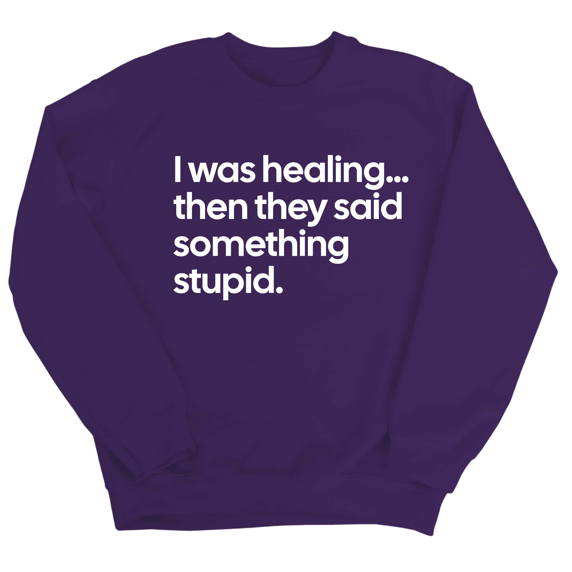 I Was Healing. Then They Said Something Stupid Unisex Sweatshirt-Sweatshirt-The Original God Ain't Petty But I Am