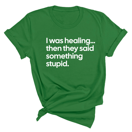 I Was Healing. Then They Said Something Stupid Unisex Tee-T-Shirt-The Original God Ain't Petty But I Am
