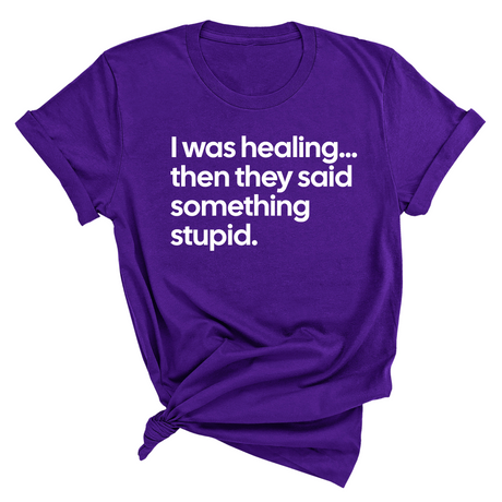I Was Healing. Then They Said Something Stupid Unisex Tee-T-Shirt-The Original God Ain't Petty But I Am