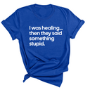 I Was Healing. Then They Said Something Stupid Unisex Tee-T-Shirt-The Original God Ain't Petty But I Am