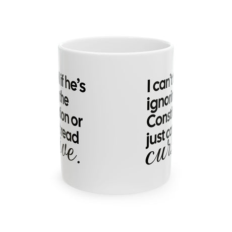 I can't tell if he's ignoring the Constitution or just can't read cursive Mug 11oz (White & Black)-Mug-The Original God Ain't Petty But I Am