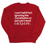 I can't tell if he's ignoring the Constitution or just can't read cursive Unisex Sweatshirt-Sweatshirt-The Original God Ain't Petty But I Am