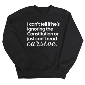 I can't tell if he's ignoring the Constitution or just can't read cursive Unisex Sweatshirt-Sweatshirt-The Original God Ain't Petty But I Am