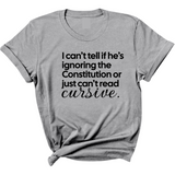 I can't tell if he's ignoring the Constitution or just can't read cursive Unisex Tee-T-Shirt-The Original God Ain't Petty But I Am