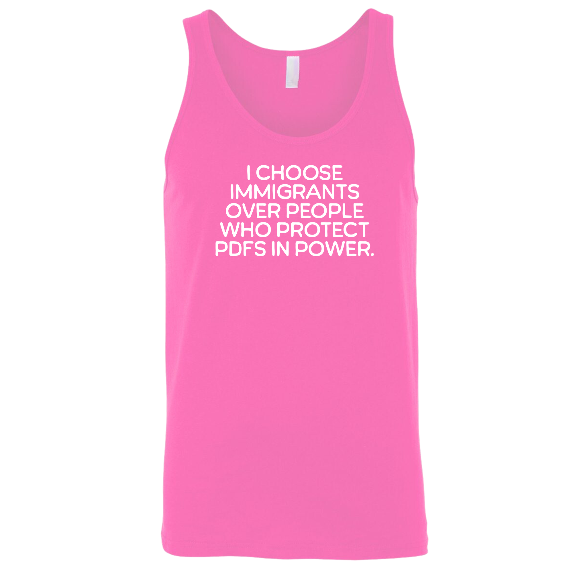 I choose Immigrants over people who protect PDF's in power Unisex Tank Top-T-Shirt-The Original God Ain't Petty But I Am