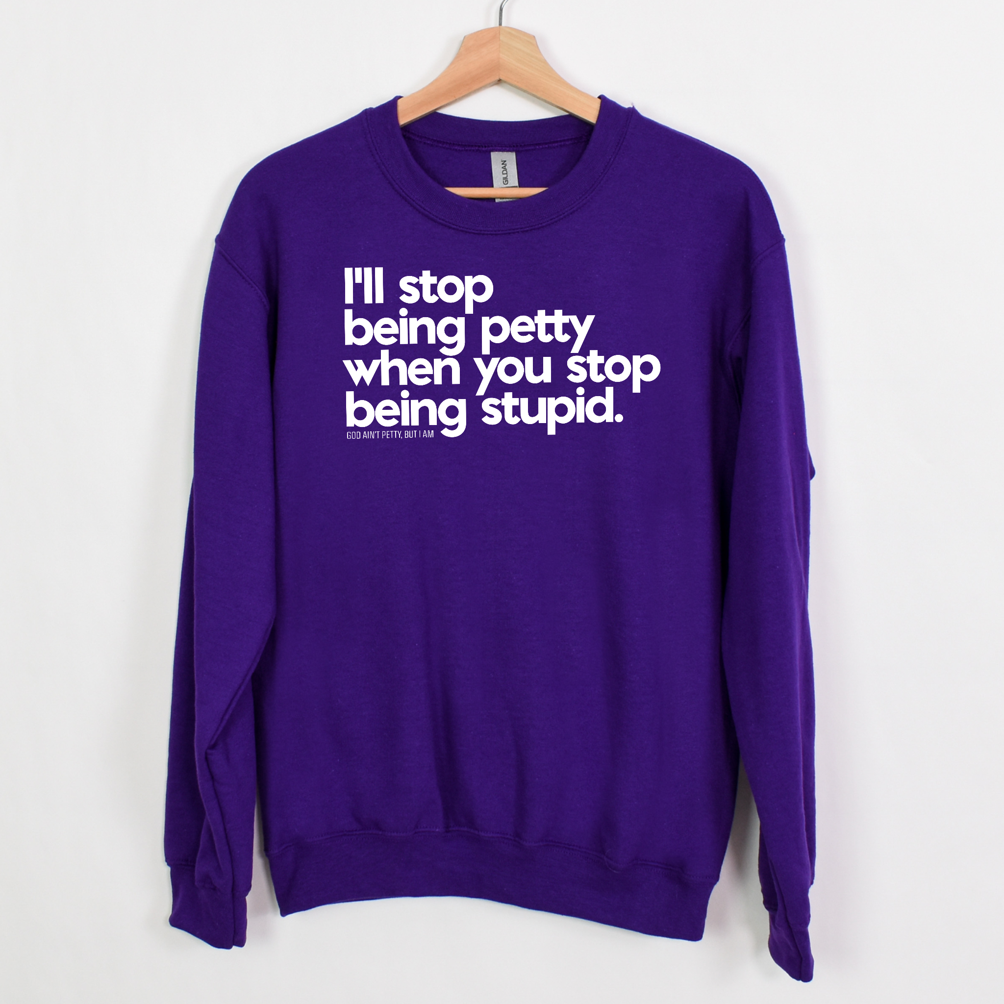 $20 Stockroom Exclusive Sweatshirt — I'll stop being petty when you stop being stupid