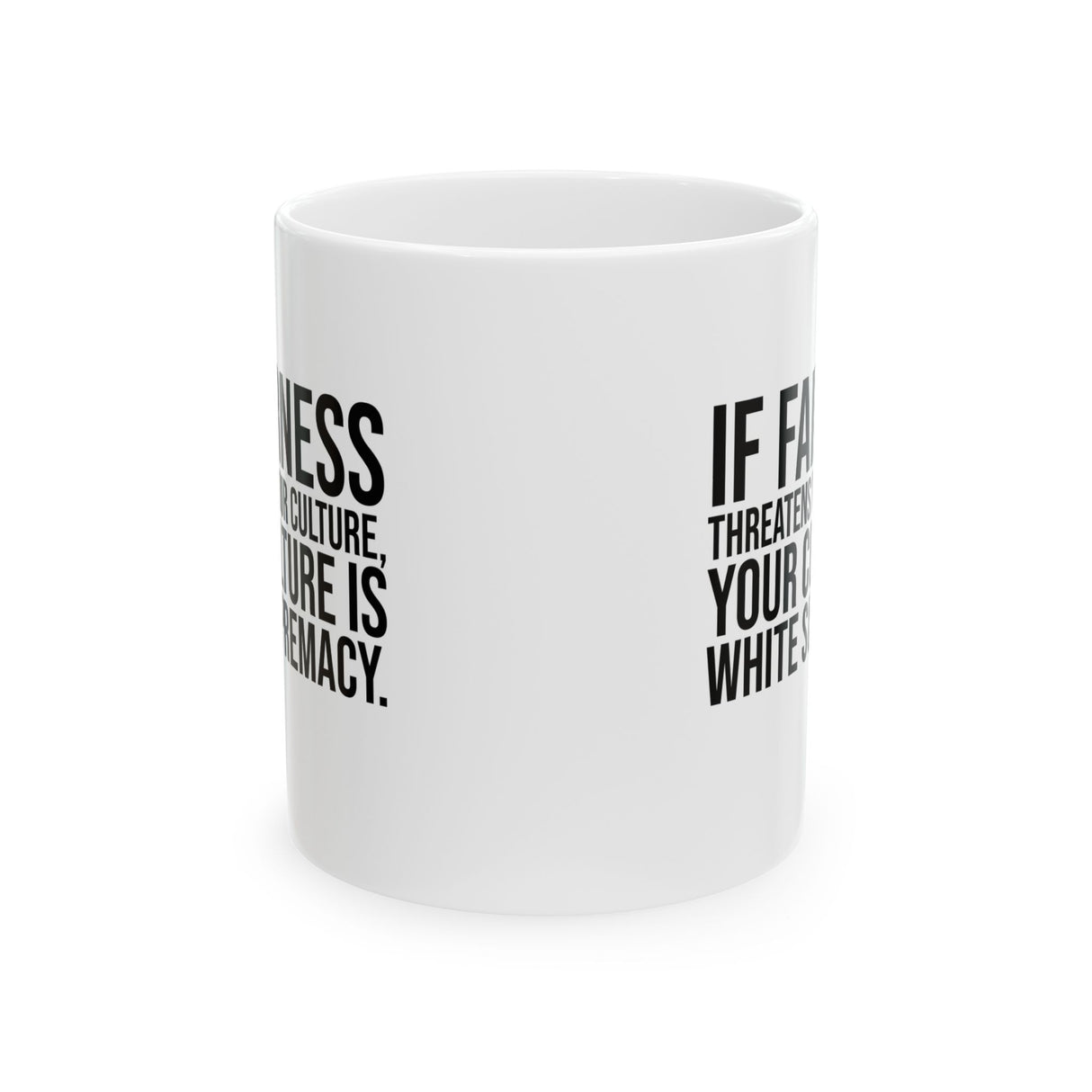 If Fairness Threatens Your Culture, Your Culture is White Supremacy Mug 11oz (White & Black)-Mug-The Original God Ain't Petty But I Am