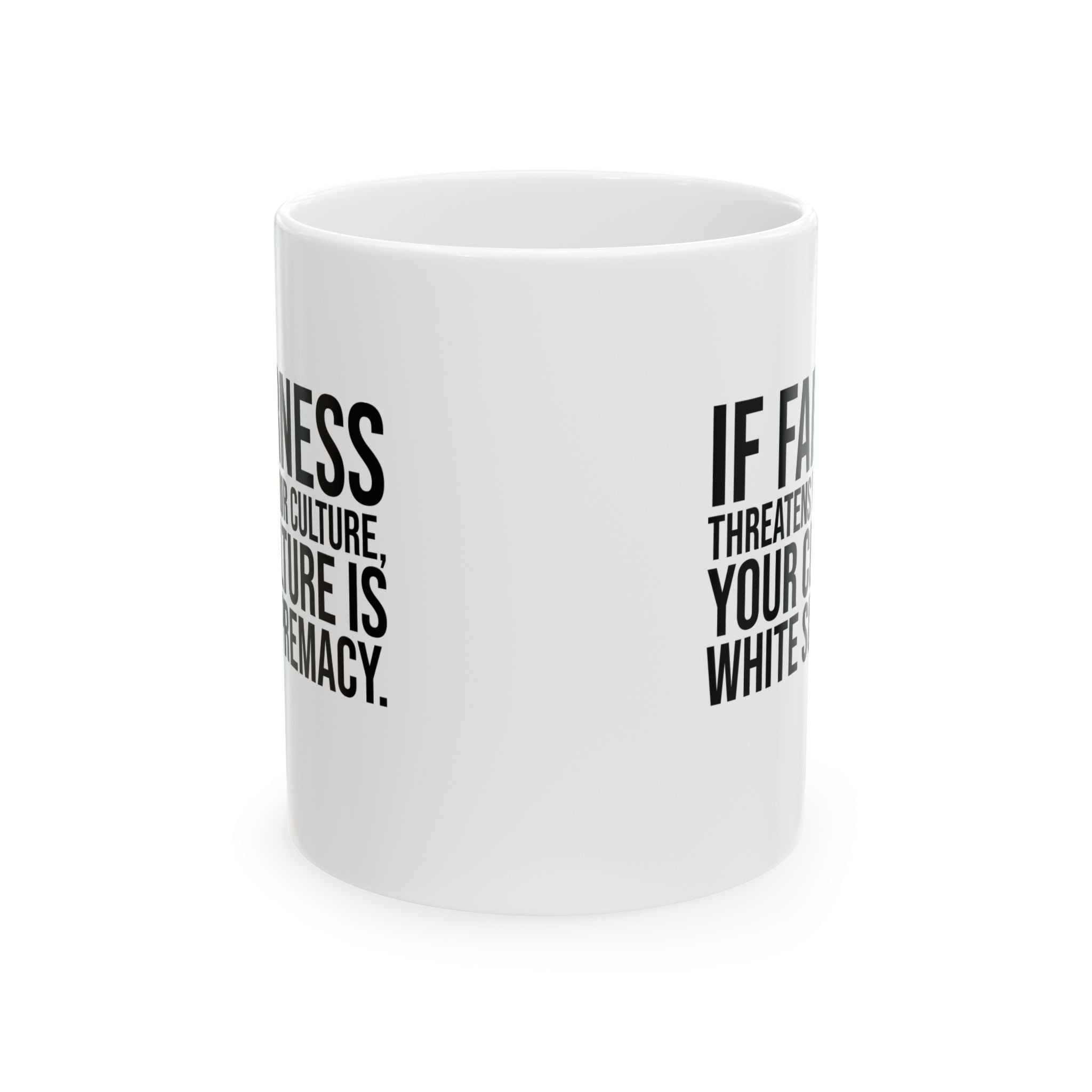 If Fairness Threatens Your Culture, Your Culture is White Supremacy Mug 11oz (White & Black)-Mug-The Original God Ain't Petty But I Am