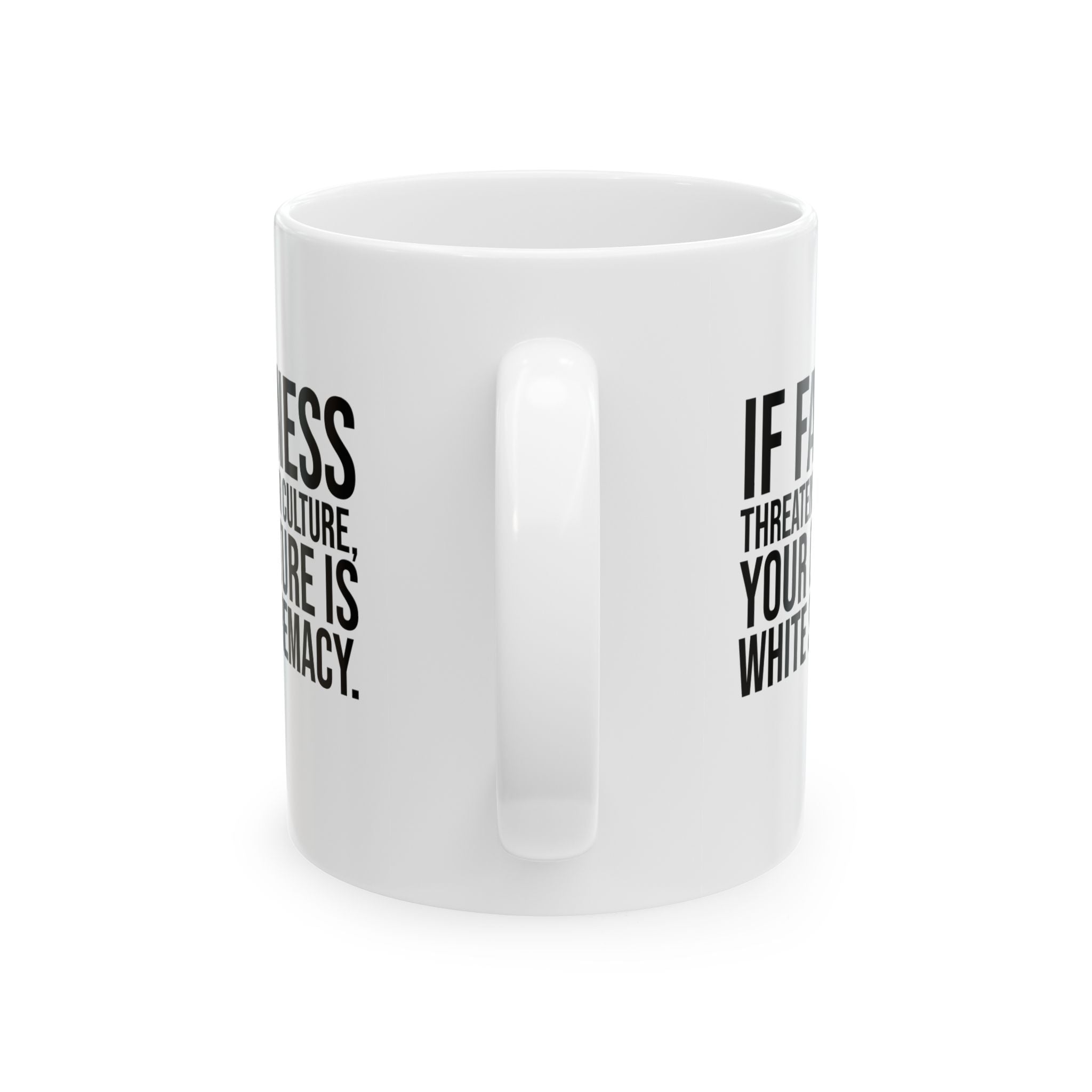 If Fairness Threatens Your Culture, Your Culture is White Supremacy Mug 11oz (White & Black)-Mug-The Original God Ain't Petty But I Am