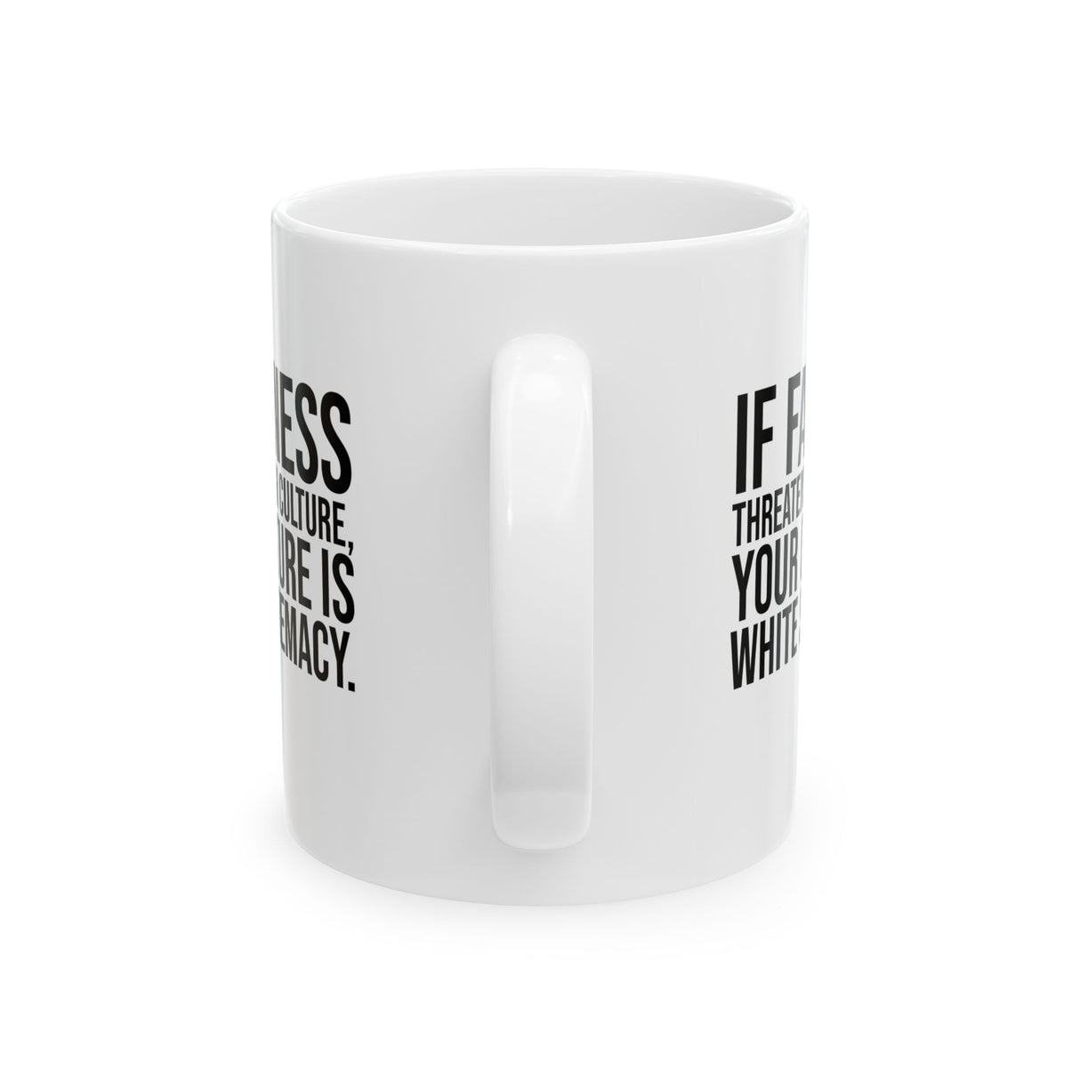 If Fairness Threatens Your Culture, Your Culture is White Supremacy Mug 11oz (White & Black)-Mug-The Original God Ain't Petty But I Am