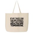 If My Taxes Can Fund War Overnight, They Can Fund Healthcare Tomorrow Tote bag-Tote Bag-The Original God Ain't Petty But I Am