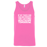 If My Taxes Can Fund War Overnight, They Can Fund Healthcare Tomorrow Unisex Tank Top-T-Shirt-The Original God Ain't Petty But I Am