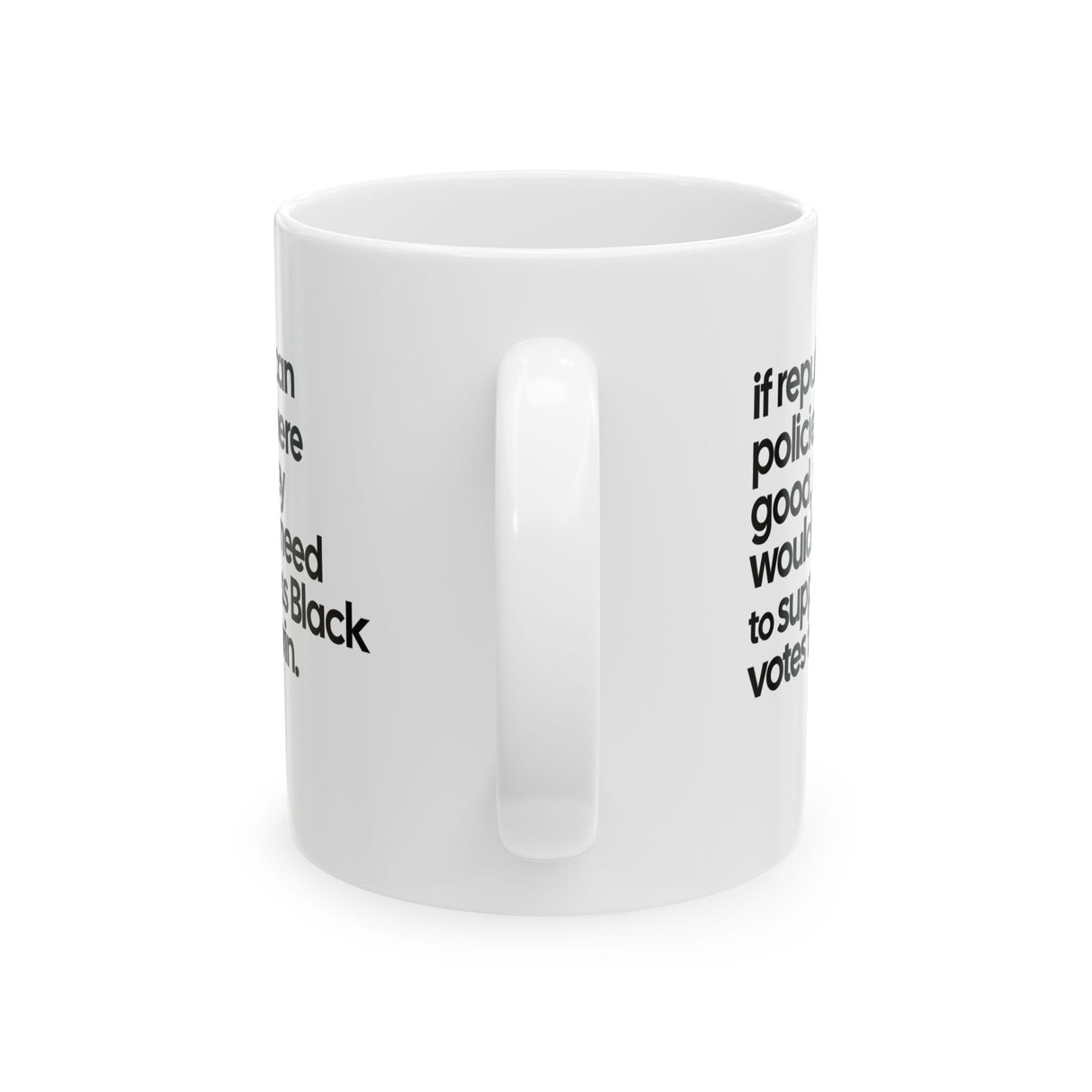 If Republican Policies Were Good, They Wouldn't Need to Suppress Black Votes to Win Mug 11oz (White & Black)-Mug-The Original God Ain't Petty But I Am