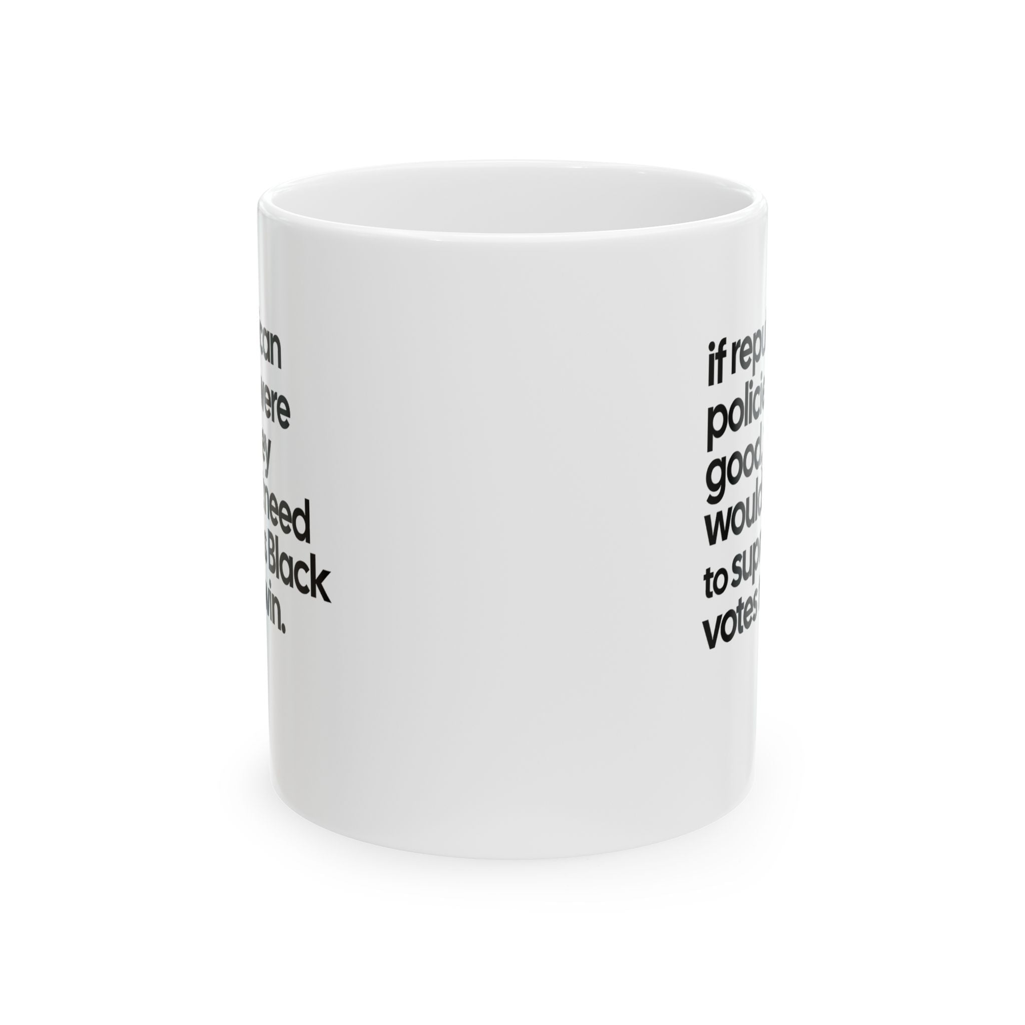 If Republican Policies Were Good, They Wouldn't Need to Suppress Black Votes to Win Mug 11oz (White & Black)-Mug-The Original God Ain't Petty But I Am