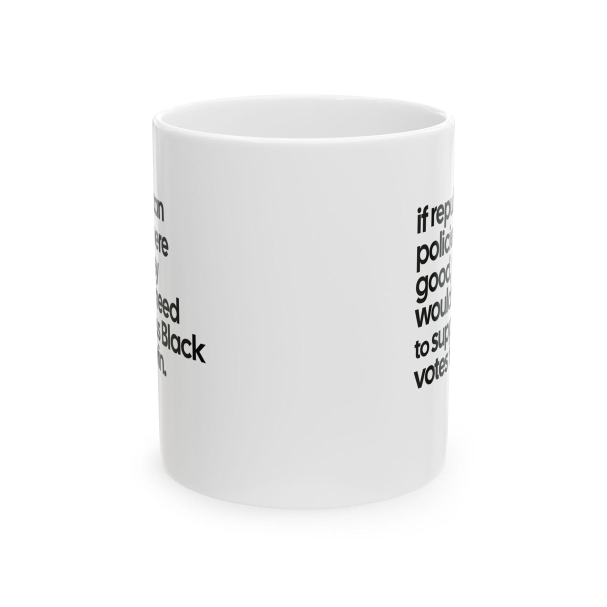 If Republican Policies Were Good, They Wouldn't Need to Suppress Black Votes to Win Mug 11oz (White & Black)-Mug-The Original God Ain't Petty But I Am