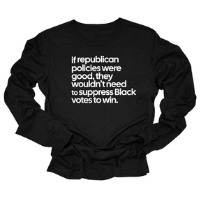 If Republican Policies Were Good, They Wouldn't Need to Suppress Black Votes to Win Unisex Long Sleeved Tee-Long Sleeved T-Shirt-The Original God Ain't Petty But I Am