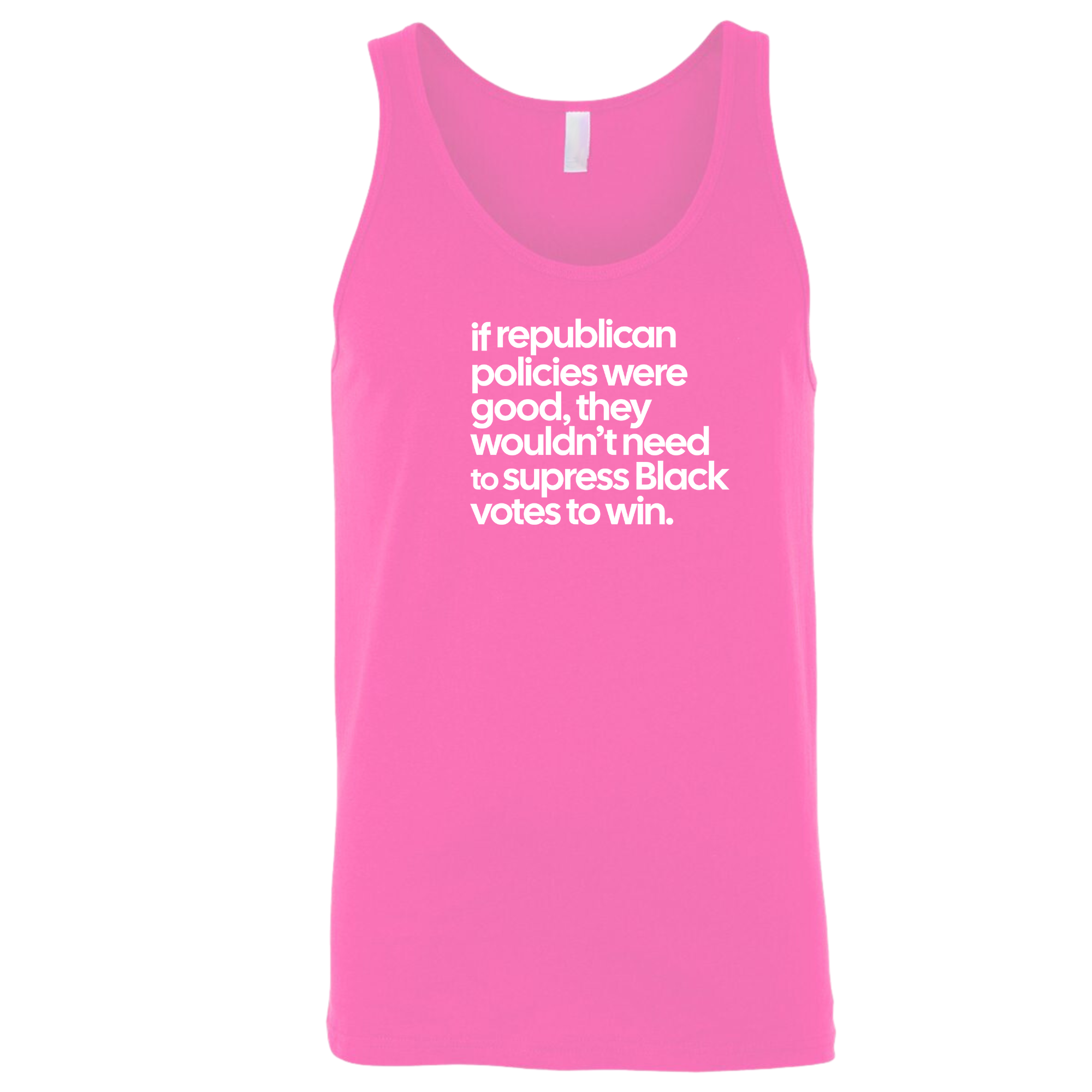 If Republican Policies Were Good, They Wouldn't Need to Suppress Black Votes to Win Unisex Tank Top-T-Shirt-The Original God Ain't Petty But I Am