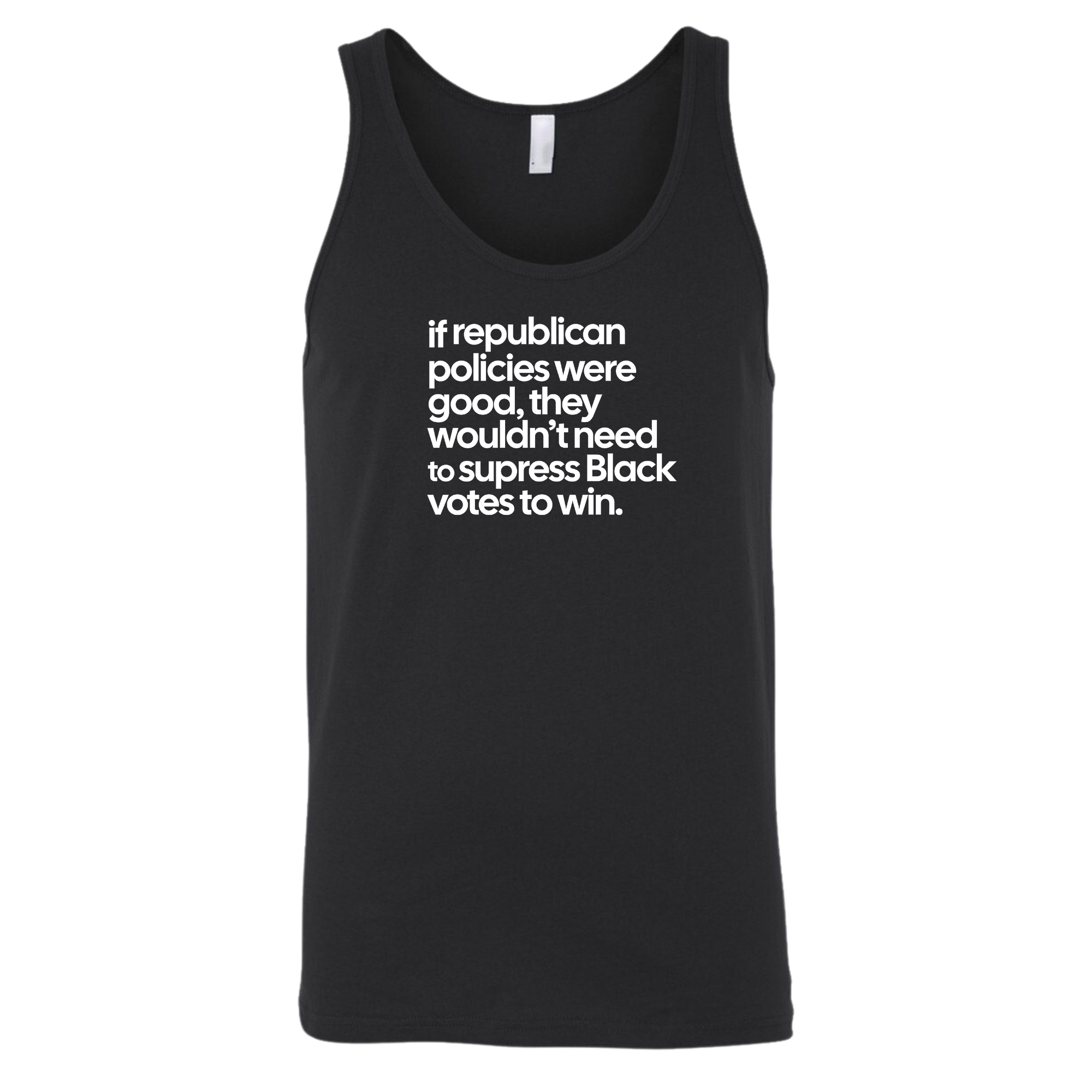 If Republican Policies Were Good, They Wouldn't Need to Suppress Black Votes to Win Unisex Tank Top-T-Shirt-The Original God Ain't Petty But I Am