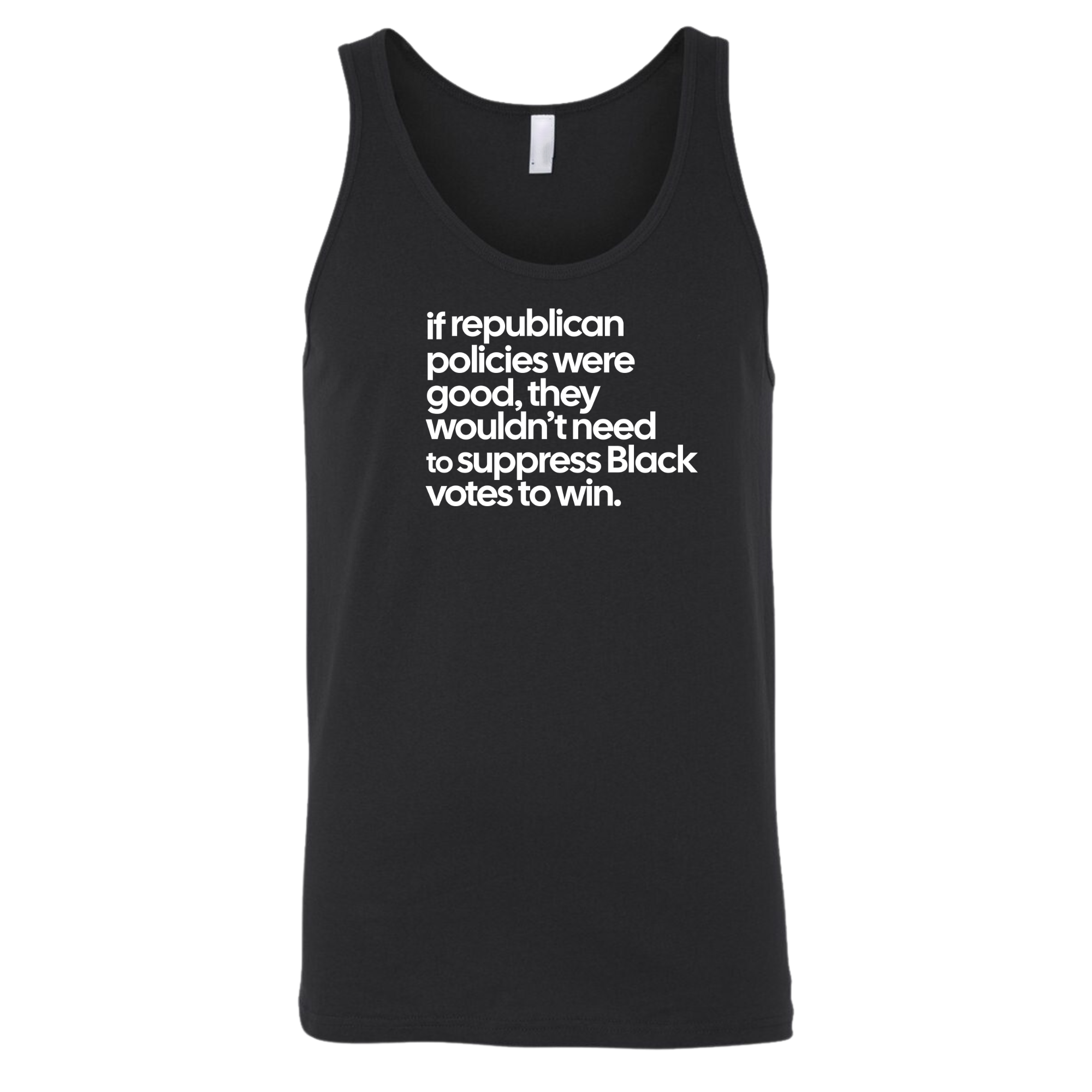 If Republican Policies Were Good, They Wouldn't Need to Suppress Black Votes to Win Unisex Tank Top-T-Shirt-The Original God Ain't Petty But I Am