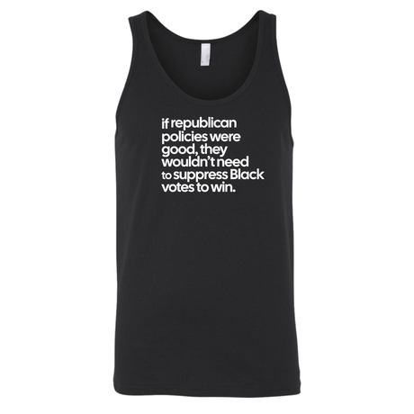 If Republican Policies Were Good, They Wouldn't Need to Suppress Black Votes to Win Unisex Tank Top-T-Shirt-The Original God Ain't Petty But I Am