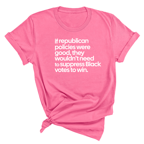 If Republican Policies Were Good, They Wouldn't Need to Suppress Black Votes to Win Unisex Tee-T-Shirt-The Original God Ain't Petty But I Am
