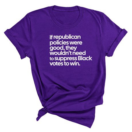 If Republican Policies Were Good, They Wouldn't Need to Suppress Black Votes to Win Unisex Tee-T-Shirt-The Original God Ain't Petty But I Am