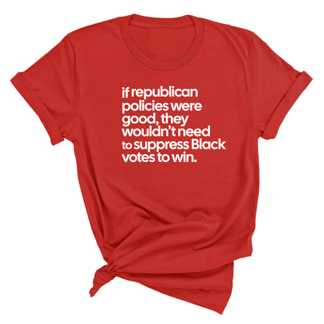 If Republican Policies Were Good, They Wouldn't Need to Suppress Black Votes to Win Unisex Tee-T-Shirt-The Original God Ain't Petty But I Am