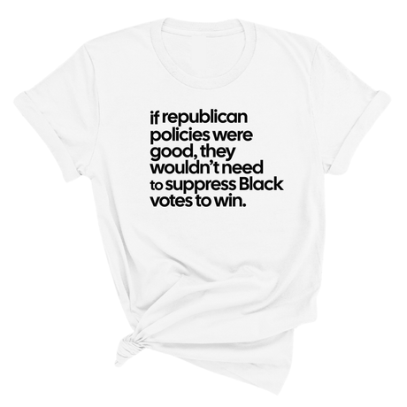 If Republican Policies Were Good, They Wouldn't Need to Suppress Black Votes to Win Unisex Tee-T-Shirt-The Original God Ain't Petty But I Am