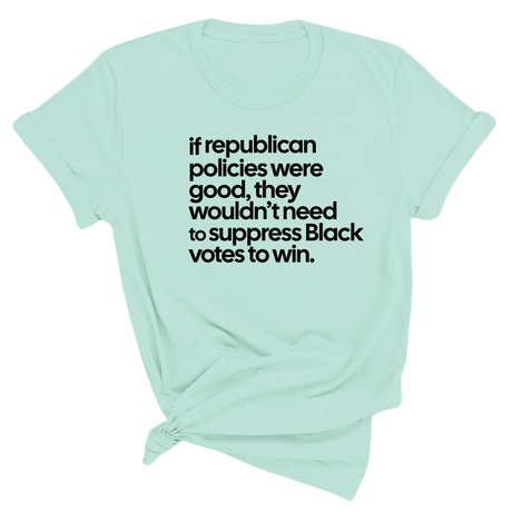 If Republican Policies Were Good, They Wouldn't Need to Suppress Black Votes to Win Unisex Tee-T-Shirt-The Original God Ain't Petty But I Am