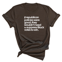 If Republican Policies Were Good, They Wouldn't Need to Suppress Black Votes to Win Unisex Tee-T-Shirt-The Original God Ain't Petty But I Am