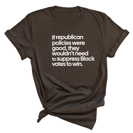 If Republican Policies Were Good, They Wouldn't Need to Suppress Black Votes to Win Unisex Tee-T-Shirt-The Original God Ain't Petty But I Am