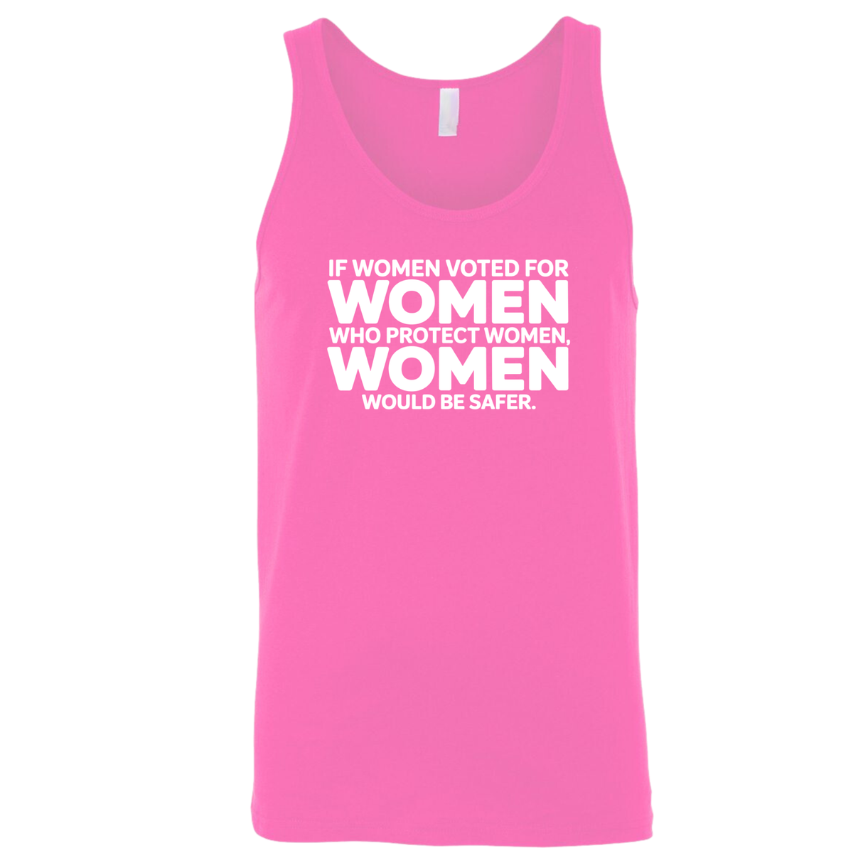 If Women Voted for Women Who Protect Women, Women Would Be Safer Unisex Tank Top (BOLD)-T-Shirt-The Original God Ain't Petty But I Am